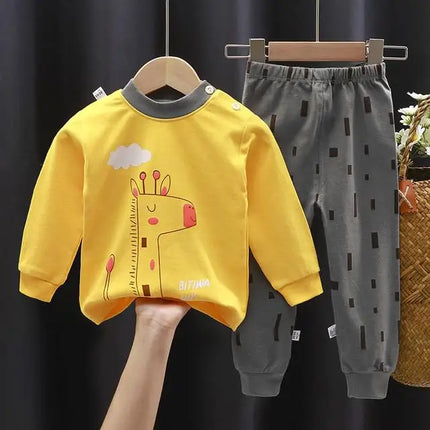 Kids Set Boy Pajamas Cotton Baby Cotton Clothing Children Autumn Clothes Pants Sets Home Clothes For Baby Infant Newborn Outfits