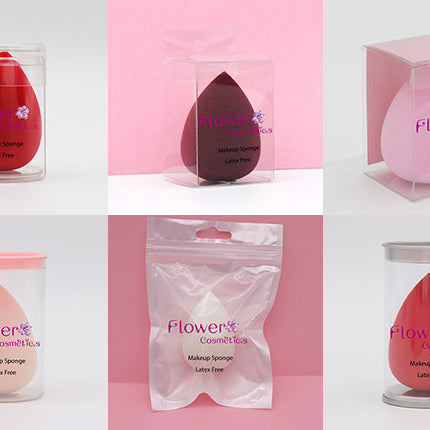 Custom Your Logo Cosmetics Beauty Sponge Latex Free and Vegan Makeup Black Sponge Set  Powder Cream Liquid Application with Box