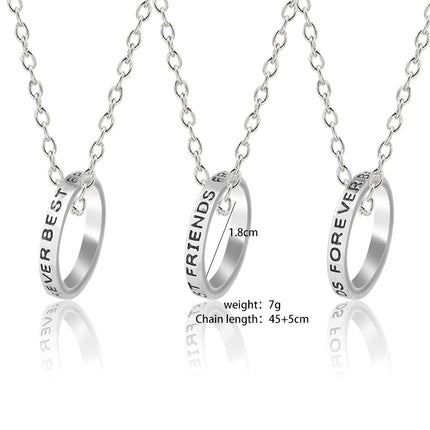 3 Pcs/Set Best Friends Forever Necklaces Round Simple Pendant Necklace For Girls Women Sisters BFF Friendship Jewelry Gift 2025