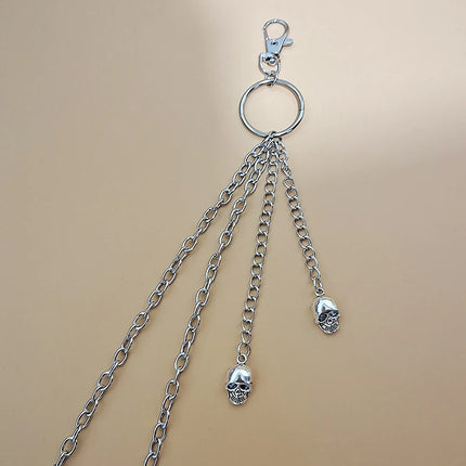 Punk Steet Keychains Chain Women Men Moon Star Rivets Skull Accessories Choice Rock Goth Pants Waist Belt Chain On Jeans Jewerly