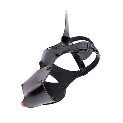 Black High Quality Adjustable Leather Erotic Dog Mask Bdsm Bondage Hood for Fetish Pup Cosplay Role Play Costumes Sex Products
