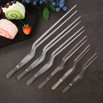 Kitchen Tongs Kitchen Utensils BBQ Tweezer Food Clip  Stainless Steel Kitchen Chief Tongs Picnic Barbecue Cooking Seafood Tool