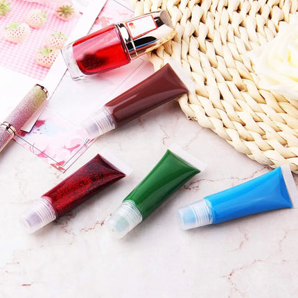 50pcs 10ml Empty Lip Gloss Tubes Clear Soft Lip Gloss Container Refillable Lipgloss Tubes for DIY Cosmetic Makeup Plastic Bottle