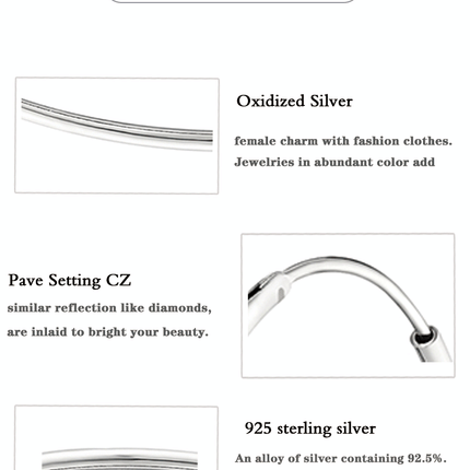 SOMILIA SOMILIA Platinum Big Hoop Earrings for Women, 925 Sterling Silver Jewelry Female Fashion Women Earrings 10-90mm For Gift