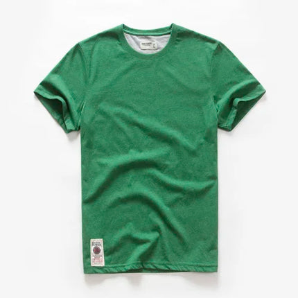 Men's Cotton Solid Color T-Shirt Men Casual O-Neck Basic T-Shirt Male High Quality Classic Tops