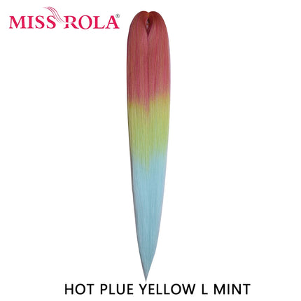 Miss Rola Synthetic 26 Inches 75g Kanekalon Hair Wholesale Bulk Braid Hair Extension Pre Stretched Pink Blonde Twist Jumbo Braid