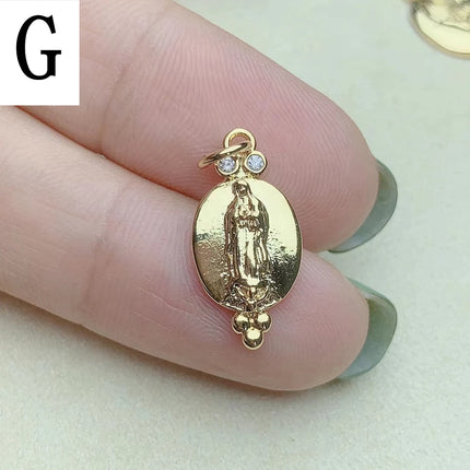 Religion Holy Virgin Mary Guadalupe Necklace Pendants High Quality Metal Gold Plated Charms For Jewelry Making Wholesale
