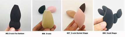 Custom Your Logo Cosmetics Beauty Sponge Latex Free and Vegan Makeup Black Sponge Set  Powder Cream Liquid Application with Box