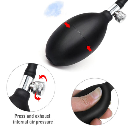Inflatable Silicone Penis/Ball Gag Oral Dildo Open Mouth Plug Expandable Pump Big Anal Butt Plug Vibrator BDSM Flirt Sex Tools