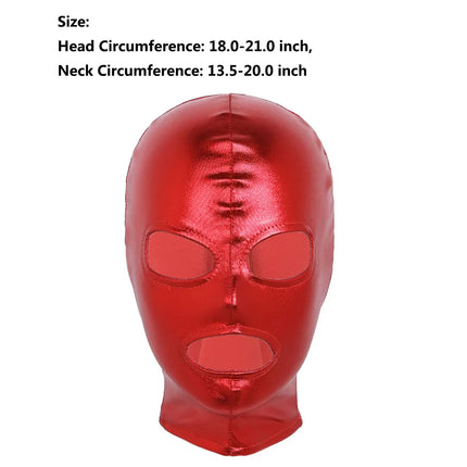 Women Mens Cosplay Face Mask Shiny Bronzing Cloth Open Mouth and Eye Glued Headgear Head Cover Couples Adult Products Sex Toys