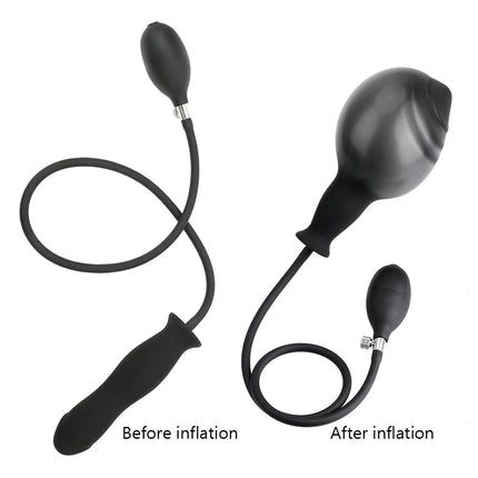 Inflatable Silicone Penis/Ball Gag Oral Dildo Open Mouth Plug Expandable Pump Big Anal Butt Plug Vibrator BDSM Flirt Sex Tools