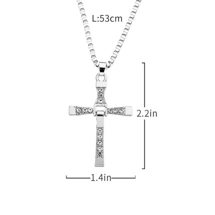 Fast And Furious 6 7 8 Hard Gas Actor Hip Hop Dominic Toretto Cross Necklace Pendant For Men Friend Gift Fashion Jewelry