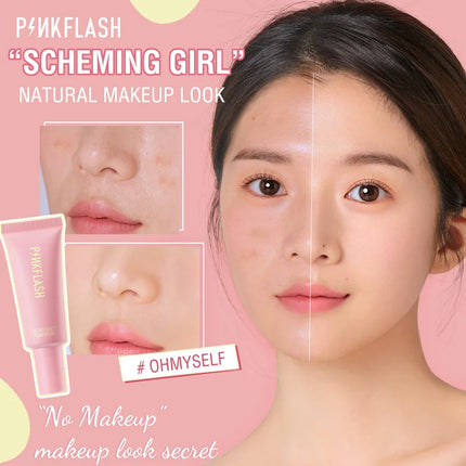 PINKFLASH Makeup Foundation Full Concealer Smooth Oil Control Matte Base Cosmetics Natural Make Up Look Face Foundation