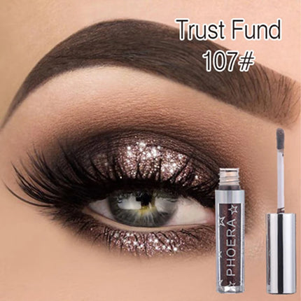 PHOERA Metallic Eye Shadow Diamond Shiny Eye Liner Pen Eyeshadow Long Lasting Shimmer Pigmented Eye Shadow Maquillaje