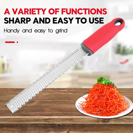 Stainless Steel Cheese Grater Citrus Lemon Zester Peeler Cheese Lemon Fruit Chocolate Grater With Non-Slip Handle Kitchen Gadget