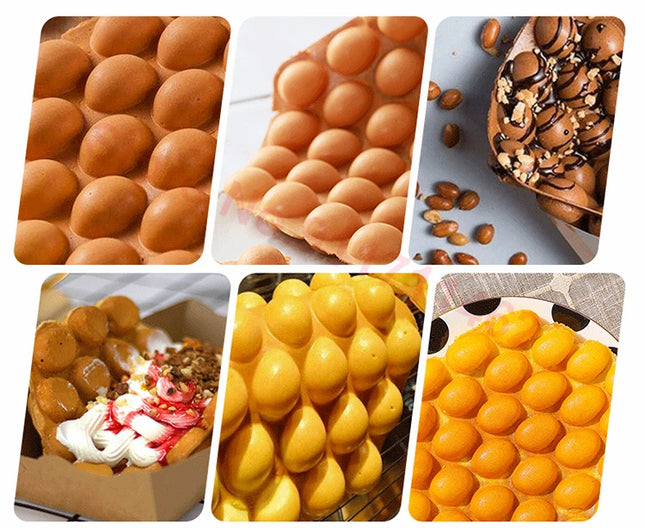 Commercial Bubble Waffle Machine Eggettes Puff Waffle Maker Non-Stick Pan Iron Hong Kong Bubble Eggs Cake Bake Machine Oven