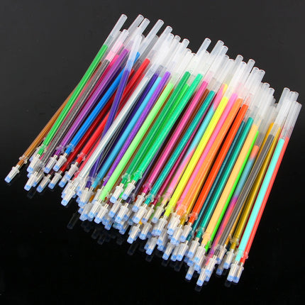 0.8mm 100 Colors Ballpoint Pen Fluorescent Refills Color Flash Pen Smooth Ink Painting Graffiti Pens Student Stationery 04116