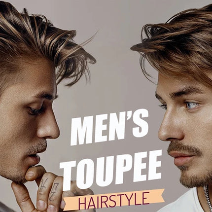 0.02-0.04mm Super Thin Skin Men's Toupee Natural Indian Human Hair Male Wig Prosthesis Hair System For Men Free Shipping