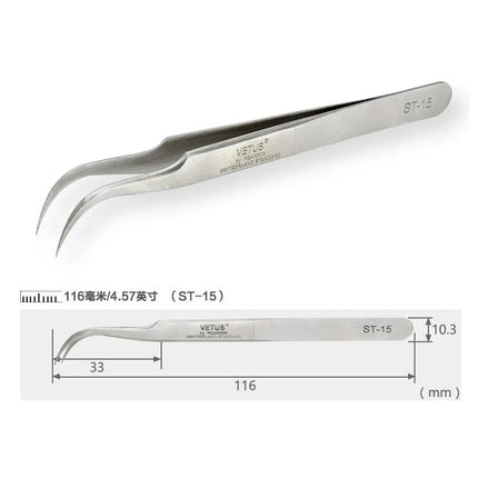 Stainless Steel Eyelashes Tweezers Anti-static High Precision VETUS Tweezers Professional Volumn Lash Extension Makeup Tool