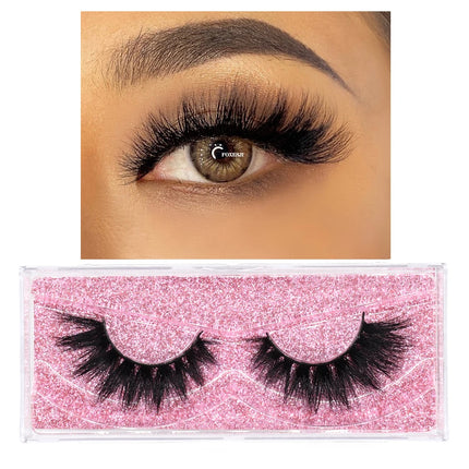 FOXESJI False Eyelashes 3D Mink Eye Lashes Strip Fluffy Dramatic Thick Cross Mink Eyelashes Soft Wispy Fake Eyelashes Extension