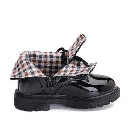 New Children Shoes Boots for Children Size 21-37 Boots for Girl PU Leather Waterproof Winter Kids Snow Shoes Girls Boots