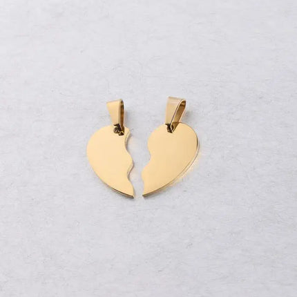 20pcs 100% Mirror Polished Stainless Steel Heart Blank Puzzle Charm Pendant Broken Heart Charm Pendants High Polished Wholesale