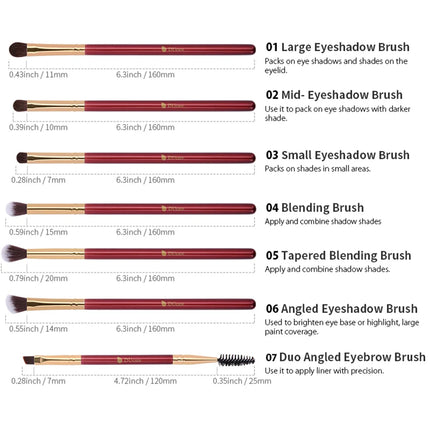 DUcare Eyeshadow Makeup Brush 6-7Pcs Makeup Tools Powder Foundation Eyeshadow Eyebrow Synthetic Pony Hair Women Makeup Brush Set