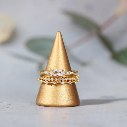 New INS Gold Color Noble Trend Dainty Rings For Women Entry Lux Zircon Midi Finger Rings For Girl Anniversary Jewelry KAR229