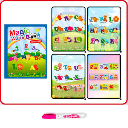 Magic Water Doodle Books Kids Toddlers Drawing Toys Cute Cartoon Unicorn Ocean Forest Animal Reusable Water Painting Cardboard