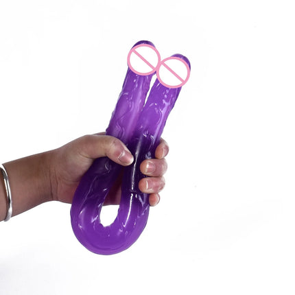 Double Head Dildo Long Jelly Realistic Dildo Double Ended Dildo Flexible Big Penis for Women Masturbator Sex Toys for Lesbian