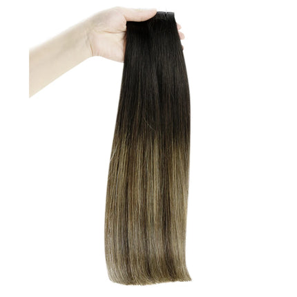 Full Shine Natural Hair Tape in Extensions 100% Remy Human Hair Ombre 40pcs 100g Balayage Seamless Blonde Glue On Hair For Woman