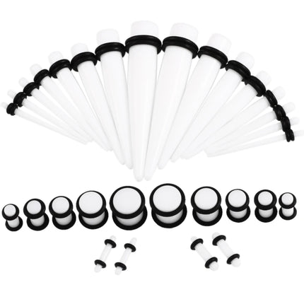 36pcs/lot Acrylic Ear Gauge Taper and Plug Stretching Kits Mixed Color Ear Flesh Tunnel Expansion Body Piercing Jewelry 14G-00G