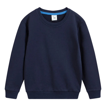DE PEACH Autumn Cotton Children Loose Casual Sweatshirt Baby Boys Girls Pullover Shirts Teenager Kids Solid Color Bottoming Tops