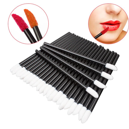 New 50 Pieces Lip Brushes Soft Lipstick Mascara Wands Applicators Eyelash Cleaner Cosmetic Brushes Women Make Up Tools