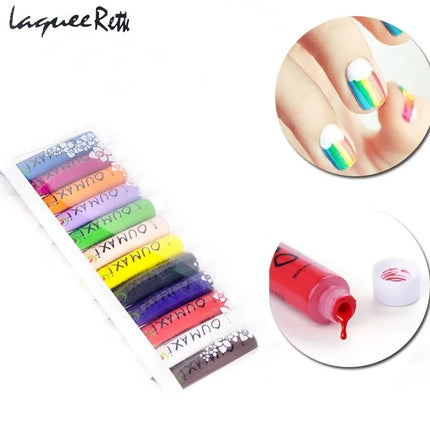12pcs/box Acrylic Nail Paint Gel Multi Color 3D Paint OUMAXI Soak Off Nail Art Paint Nail Art Design Tools