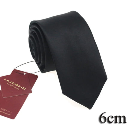HUISHI 8CM 8 Styles Men's Solid Dark Blue Neck Tie 6cm Waterproof Jacquard Necktie Daily Wear Cravat Wedding Party For Men