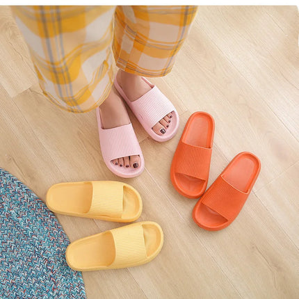 Women Thick Platform Cloud Slippers Indoor Home Eva Soft Sole Pillow Slides Sandals Woman 2025 Summer Non Slip Beach Flip Flops