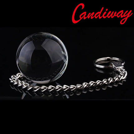 Candiway Crystal Glass 35mm Vaginal Ball With Metal Chain Anal Prostate Stimulate Unisex Adult Intimate Toys For Women Men