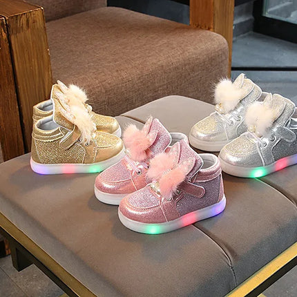 Children's Led Sneakers Girls Glowing Kids Shoes for Girls Luminous Girls Sneakers Baby Kid Shoes with Backlight Sole