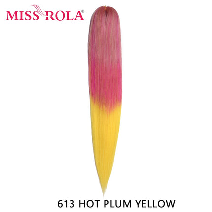 Miss Rola Synthetic 26 Inches 75g Kanekalon Hair Wholesale Bulk Braid Hair Extension Pre Stretched Pink Blonde Twist Jumbo Braid