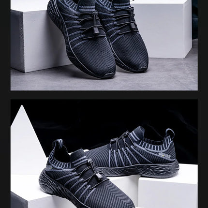 ONEMIX Waterproof Black Running Shoes for Men Breathable Training Sneakers Male Outdoor Anti-Slip Summer Trekking Sports Shoes