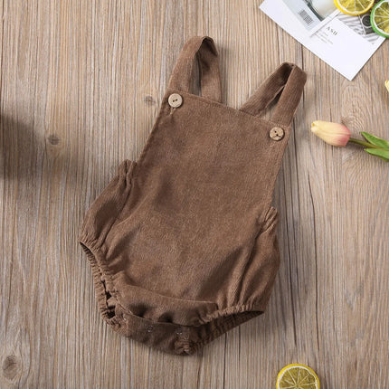 2020 Baby Summer Clothing Newborn Infant Baby Boy Girls Bodysuit Jumpsuit Corduroy Clothes Backless Outfits