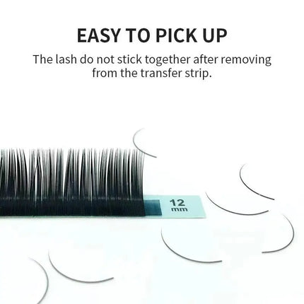 NATUHANA Korea PBT 16Rows B C D Curl Eyelash Extension False Individual Lashes Hand Made Faux Mink Eyelashes for Extensions