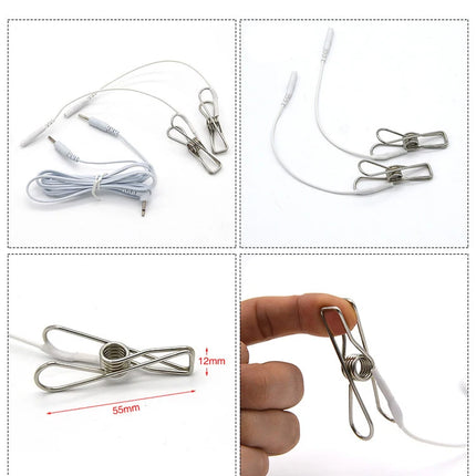 Electric Shock Nipple Clamp Breast Massage Pads BDSM Bondage E-stim Clitoris Clip Electro Stimulation Gloves Sex Toys For Women