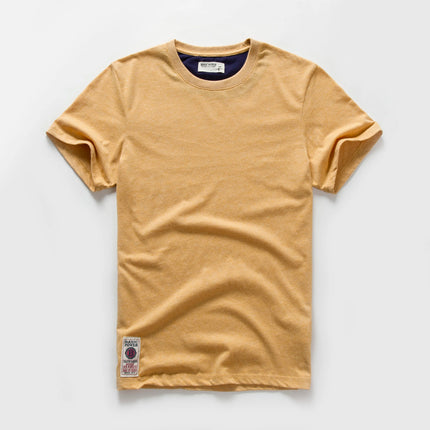Men's Cotton Solid Color T-Shirt Men Casual O-Neck Basic T-Shirt Male High Quality Classic Tops