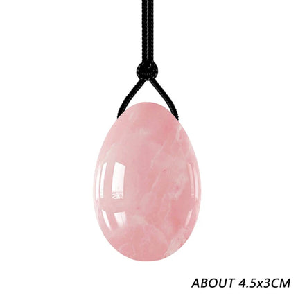 Natural Rose Quartz Yoni Egg Jade Eggs Women Kegel Exerciser Vaginal Muscles Tightening Ball Jade Massager Crystal Kegel Eggs
