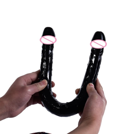 Double Head Dildo Long Jelly Realistic Dildo Double Ended Dildo Flexible Big Penis for Women Masturbator Sex Toys for Lesbian