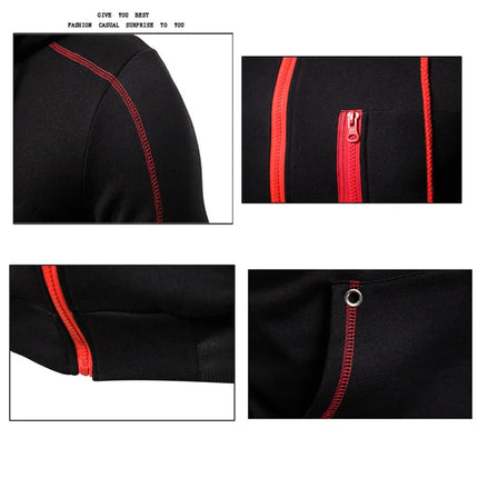 Men's Autumn Winter Tracksuit Zipper Hoodie and Pants 2 Piece Casual Sportswear Jogger Running Suit Fitness Sweatshirt Cardigian