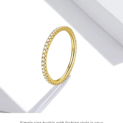 BAMOER White Gold Plated Solid 925 Sterling Silver CZ Simulated Diamond Stackable Ring Eternity Bands for Women