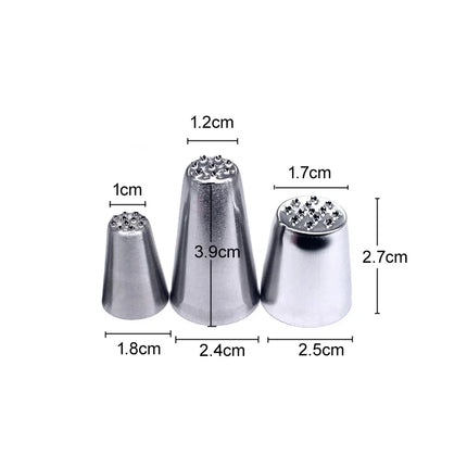 1/3 Pcs Stainless Steel Cream Decoration Mouth Small Grass Shape Cream Nozzle Baking Tools Grass Cream Icing Nozzles Pastry Tool